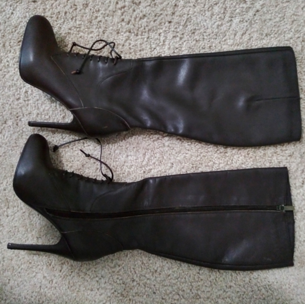 Dark Brown Leather Boots